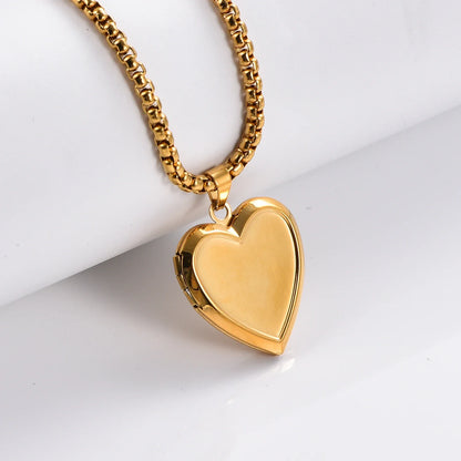 Vintage Stainless Steel Heart Photo Locket