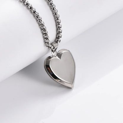 Vintage Stainless Steel Heart Photo Locket