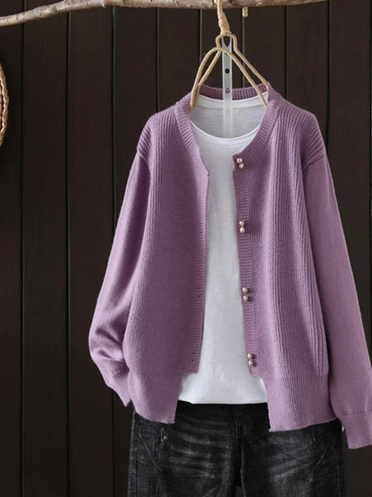 Elara | Pearl Button Cardigan