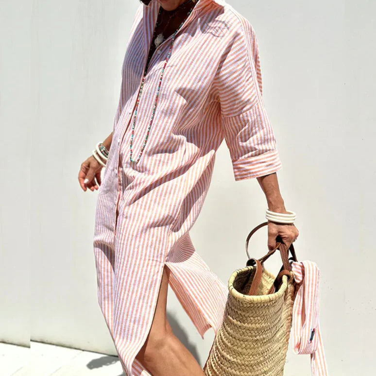 LEONORE | Classic striped shirt dress