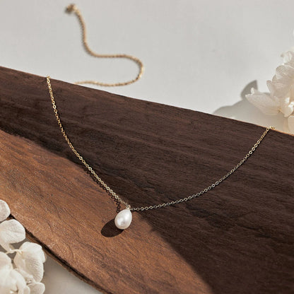 Timeless Water Drop Pearl Pendant Necklace