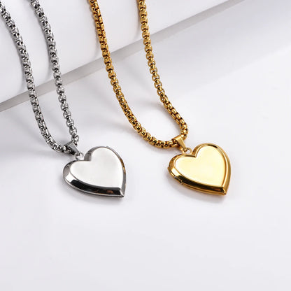 Vintage Stainless Steel Heart Photo Locket