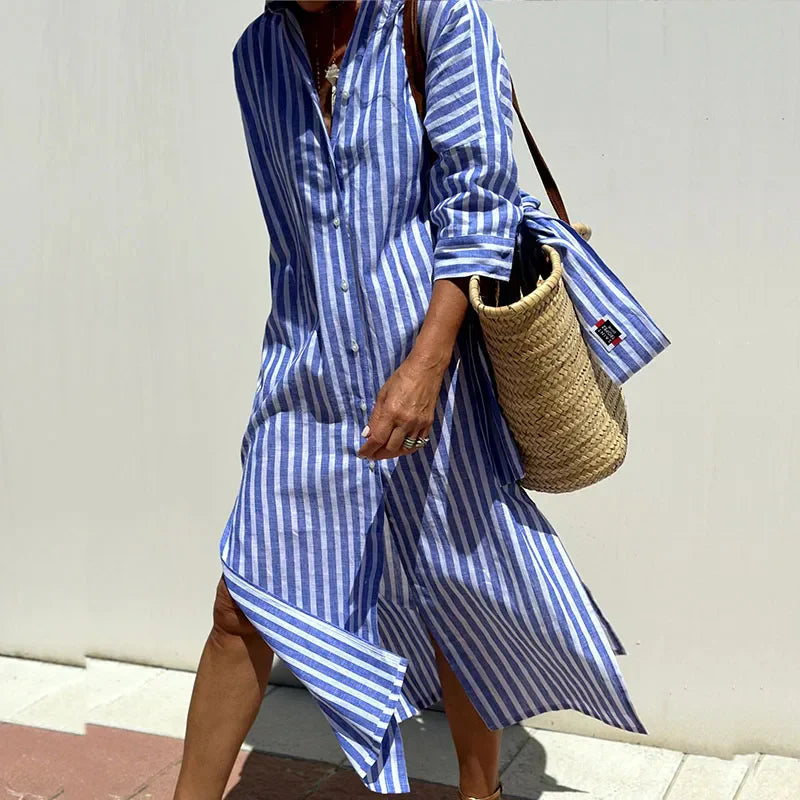 LEONORE | Classic striped shirt dress