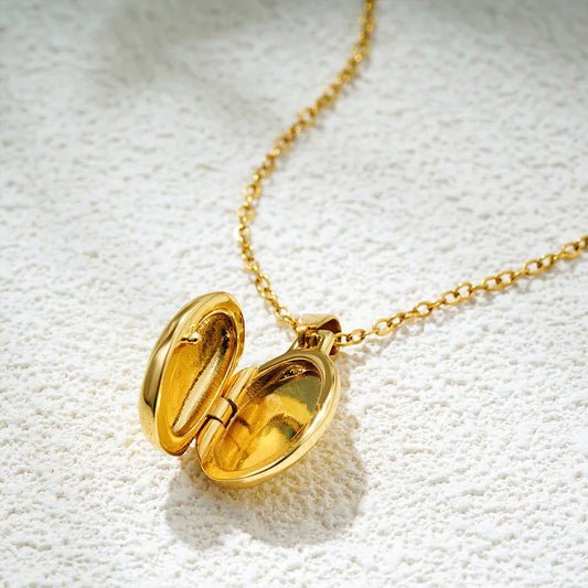 Antique Oval Stainless Steel Photo Locket