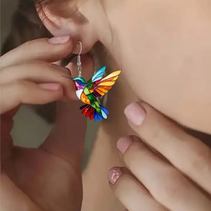 Hummingbird Glow Earrings – Breast Cancer Support & Hope