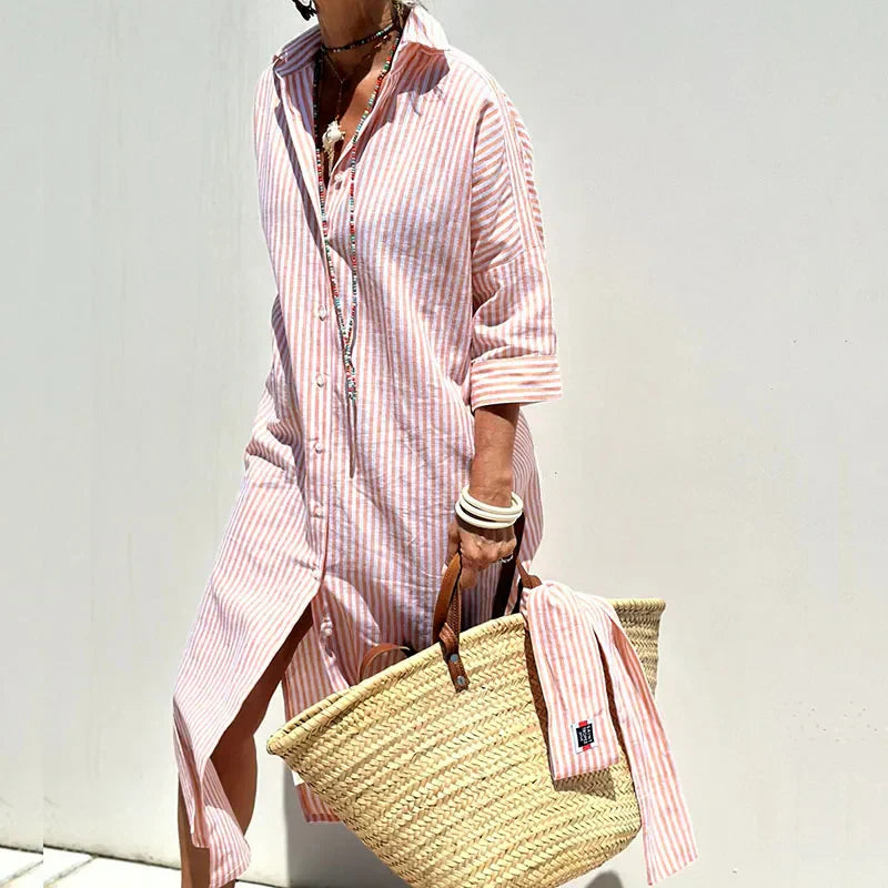 LEONORE | Classic striped shirt dress