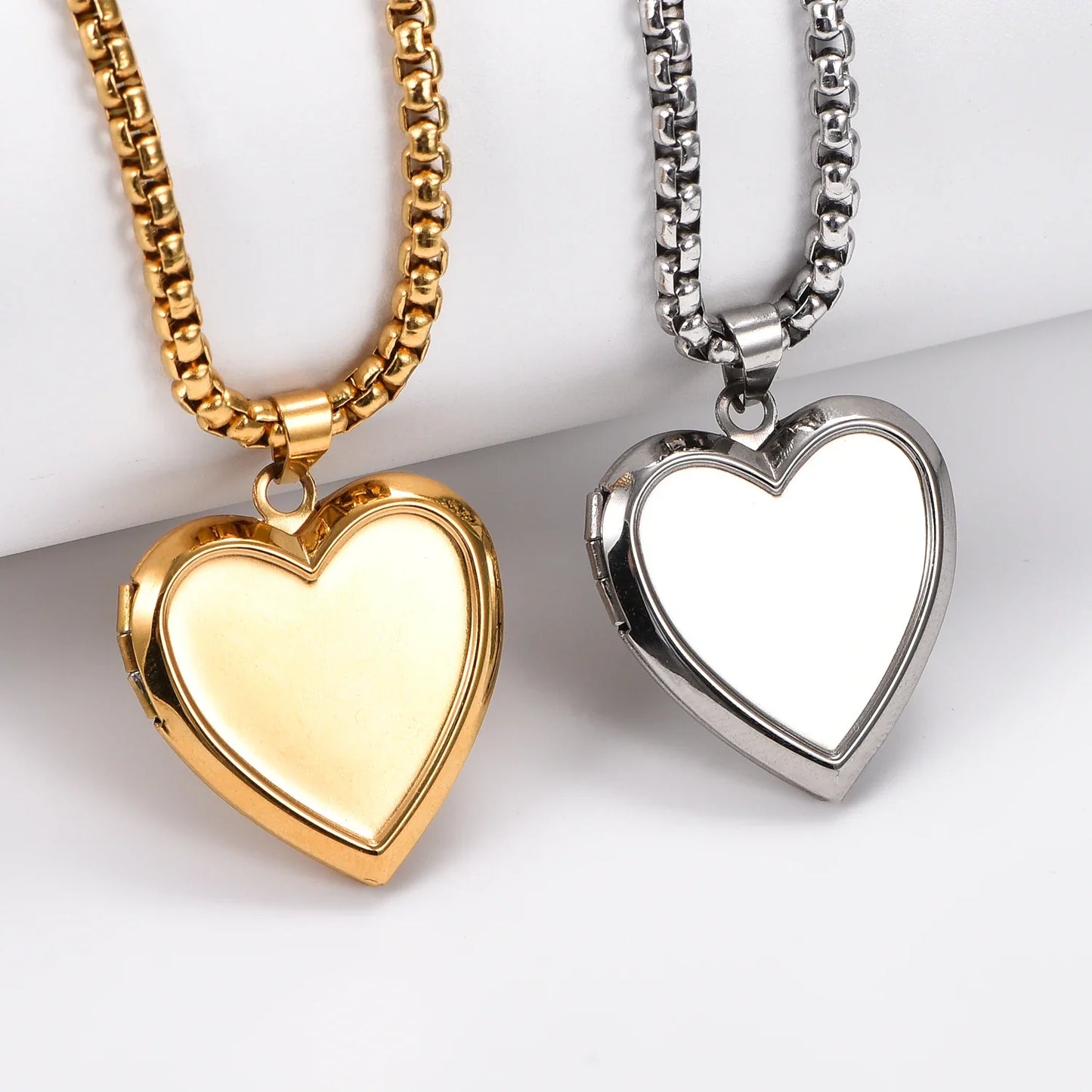 Vintage Stainless Steel Heart Photo Locket