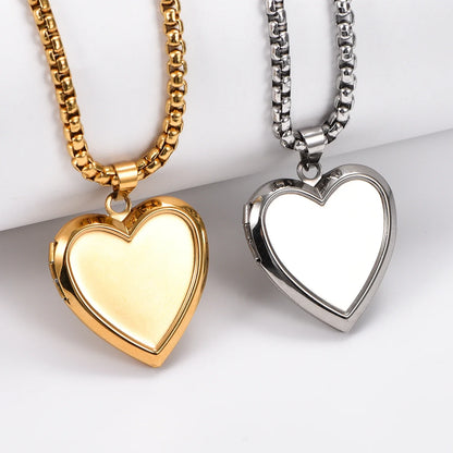 Vintage Stainless Steel Heart Photo Locket