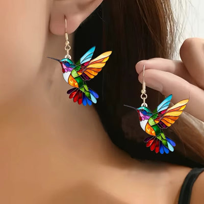 Hummingbird Glow Earrings – Breast Cancer Support & Hope