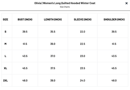 Women’s Long Quilted Hooded Winter Coat