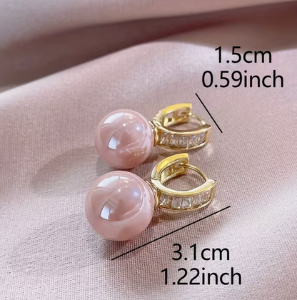 Breast Cancer Awareness Blush Pearl Earrings | 1+1 Free Today