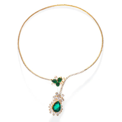 Vintage Emerald Blossom Necklace