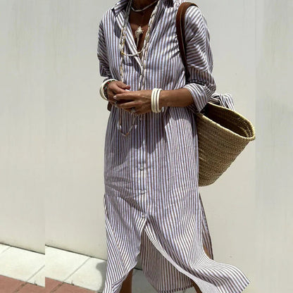 LEONORE | Classic striped shirt dress