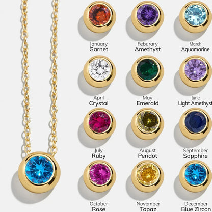 Exclusive Colorful Birthstone Stainless Steel Necklace