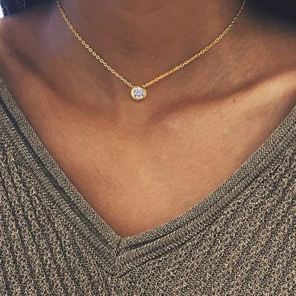 Exclusive Colorful Birthstone Stainless Steel Necklace