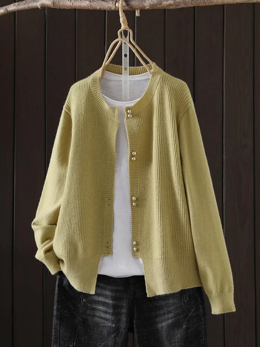 Elara | Pearl Button Cardigan