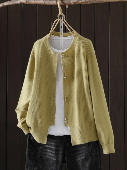 Elara | Pearl Button Cardigan