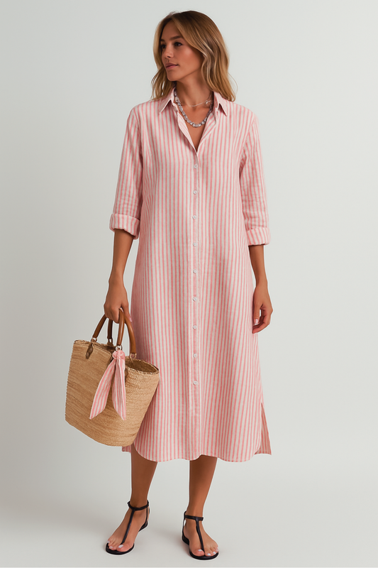 LEONORE | Classic striped shirt dress