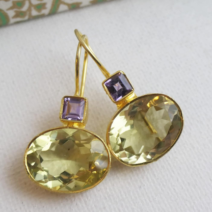 Vintage Green Gold Earrings
