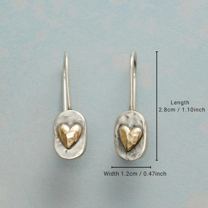 Vintage Silver Golden Heart Earrings
