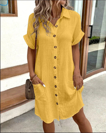 LISE | Oversized polo dress in woven fabric