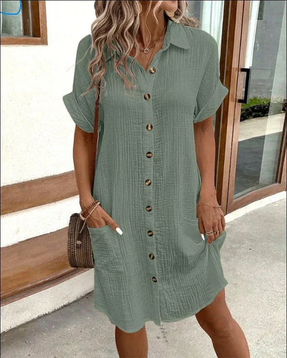 LISE | Oversized polo dress in woven fabric