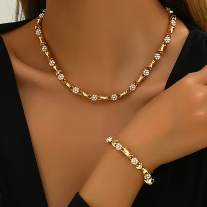 Elegant Pearl Bracelet & Necklace Set | Get 1+1 Free Today