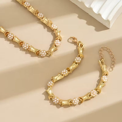 Elegant Pearl Bracelet & Necklace Set | Get 1+1 Free Today