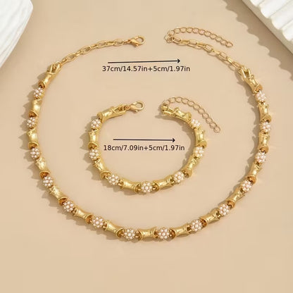 Elegant Pearl Bracelet & Necklace Set | Get 1+1 Free Today