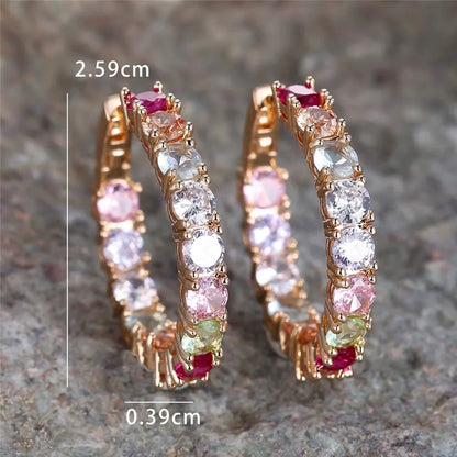 Breast Cancer Awareness | Exclusive Hope Earrings Multi-Coloured Crystals