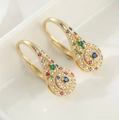 Multicolor Sparkle Elegance Breast Cancer Awareness Earrings | 1+1 Free Today