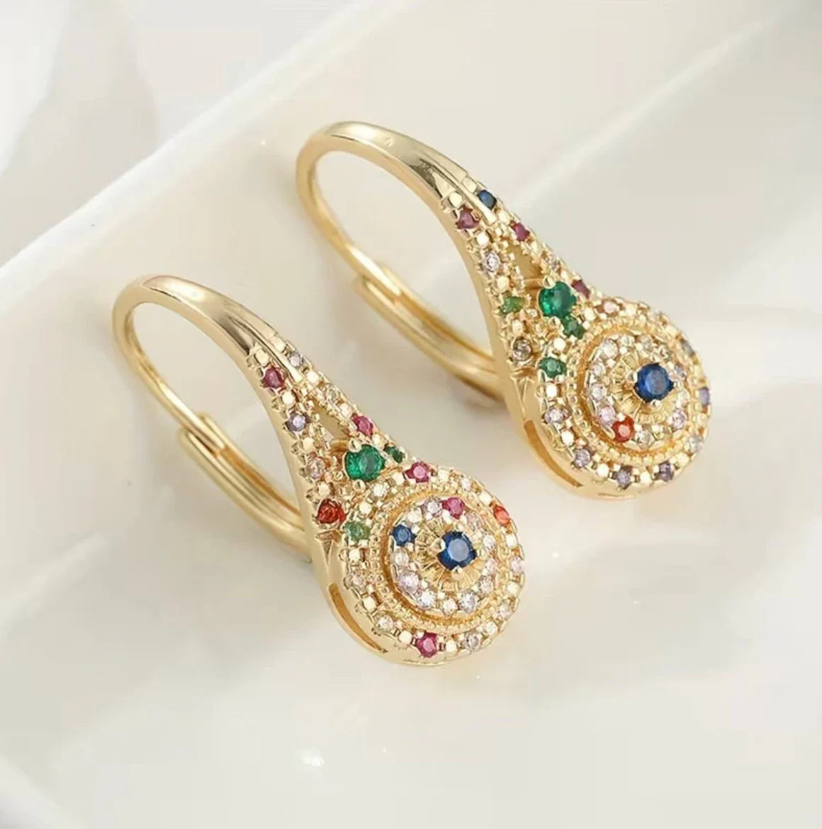 Breast Cancer Awareness | Multicolor Sparkle Elegance Earrings
