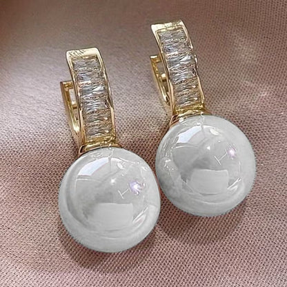 Breast Cancer Awareness Blush Pearl Earrings