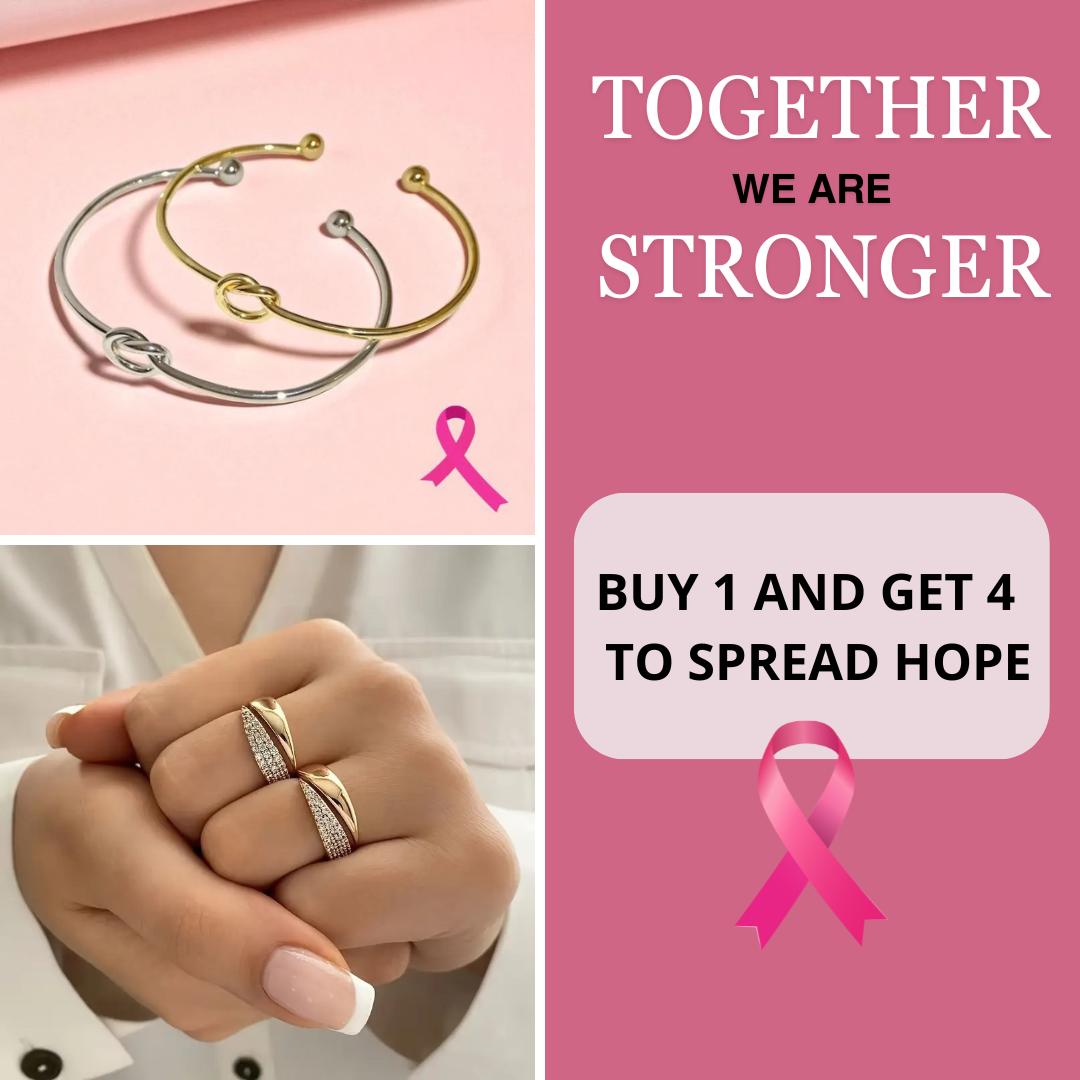 Breast Cancer Support Set | 2 Rings and 2 Bracelets |