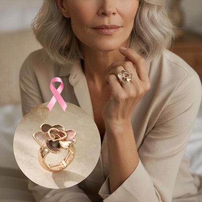 Heart-Shaped Floral Rings | Support Breast Cancer