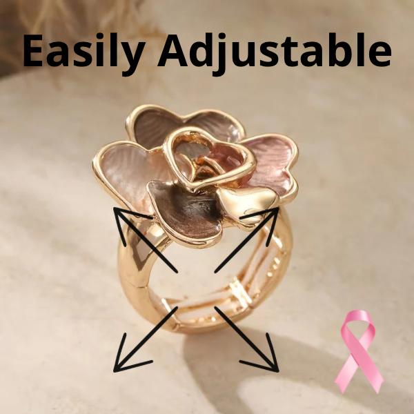 Heart-Shaped Floral Rings | Support Breast Cancer