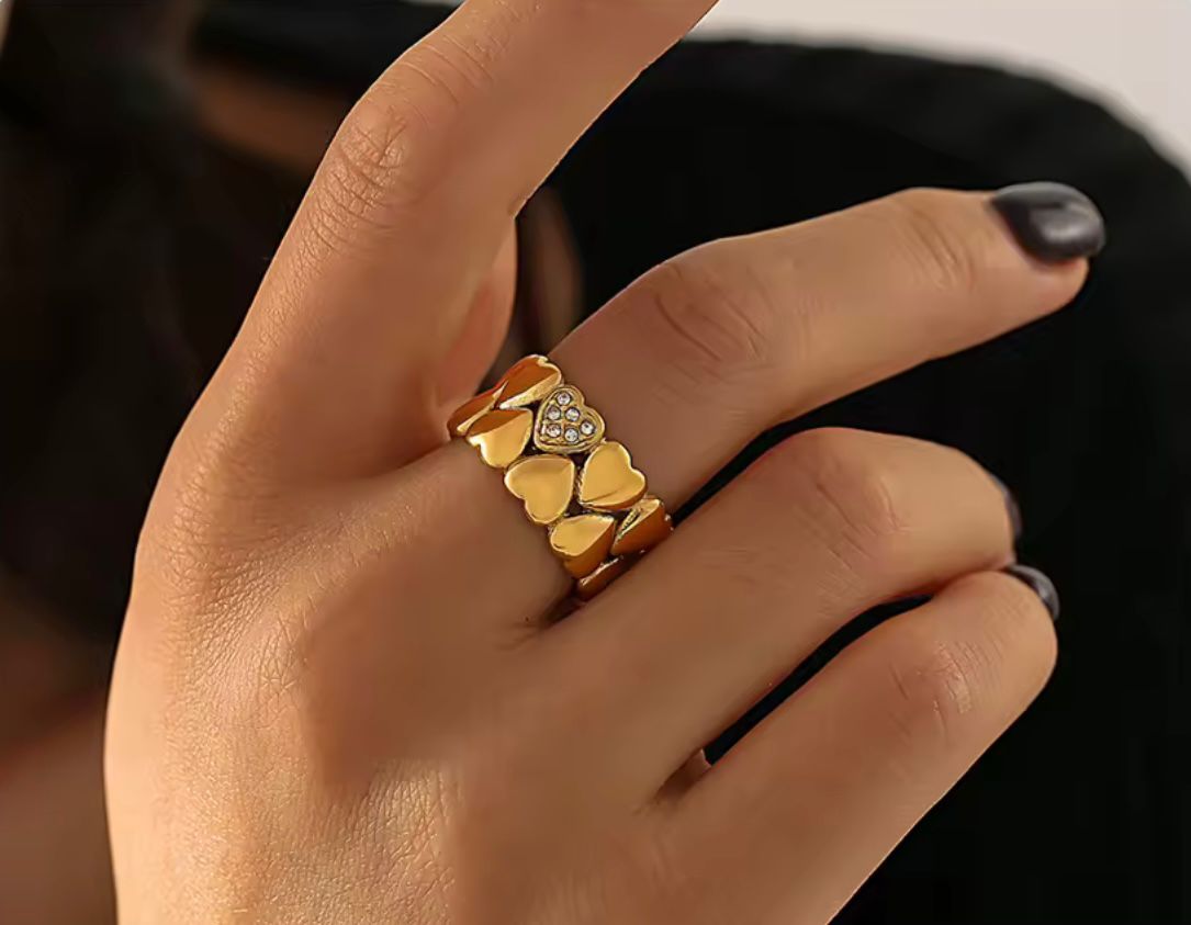 Breast Cancer Support Heart Ring