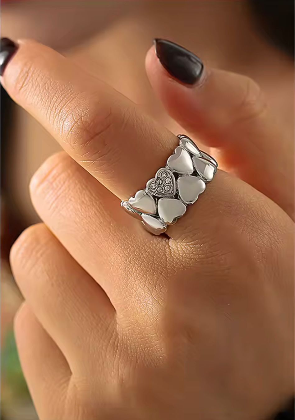Breast Cancer Support Heart Ring