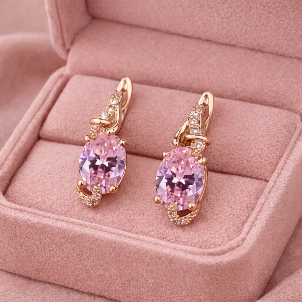 Pink Serenity Teardrop Earrings – Symbol of Hope & Strength | 1+1 Free Today