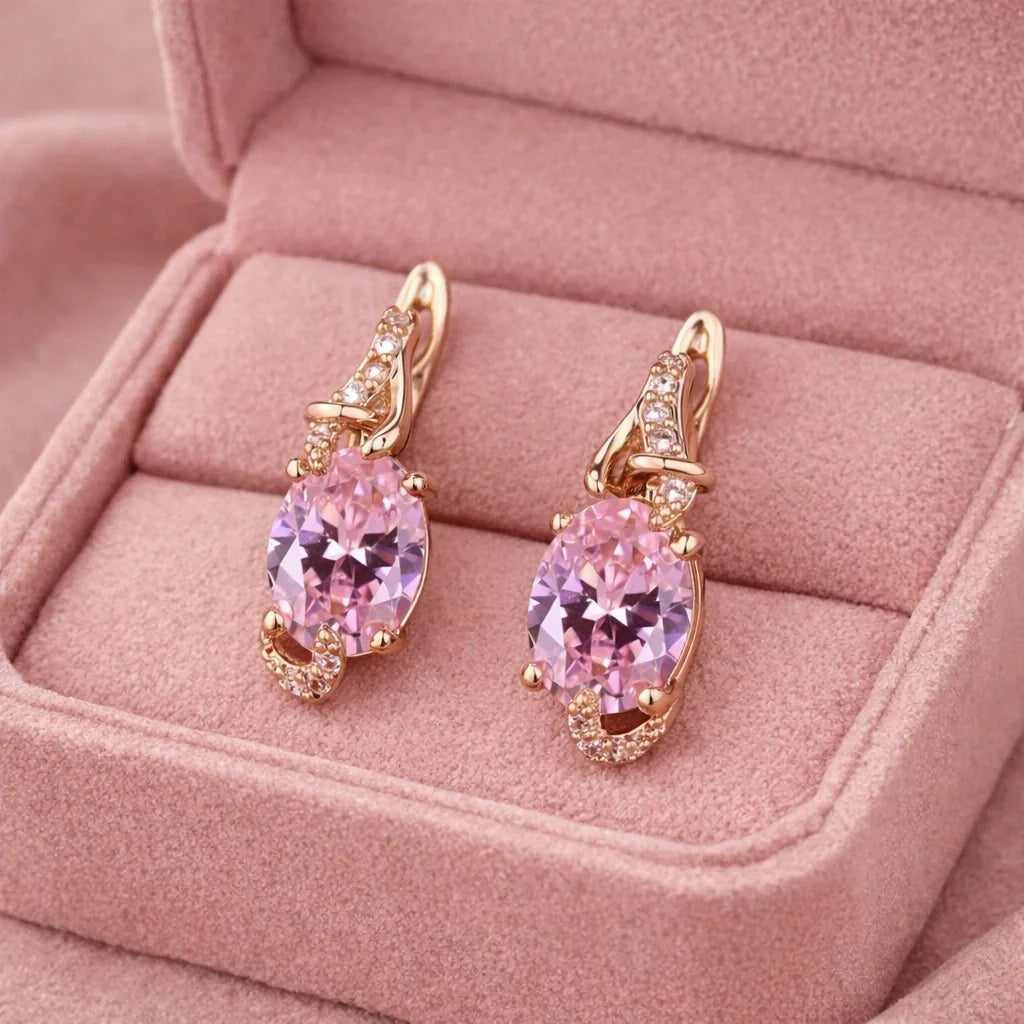 Breast Cancer Awareness Pink Serenity Teardrop Earrings – Symbol of Hope & Strength