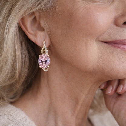 Pink Serenity Teardrop Earrings – Symbol of Hope & Strength | 1+1 Free Today