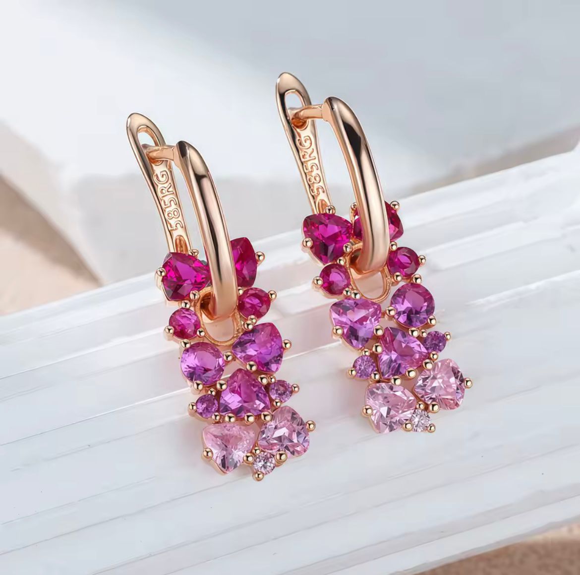 All Cancer Awareness Gradient Stone Earrings