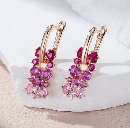 All Cancer Awareness Gradient Stone Earrings