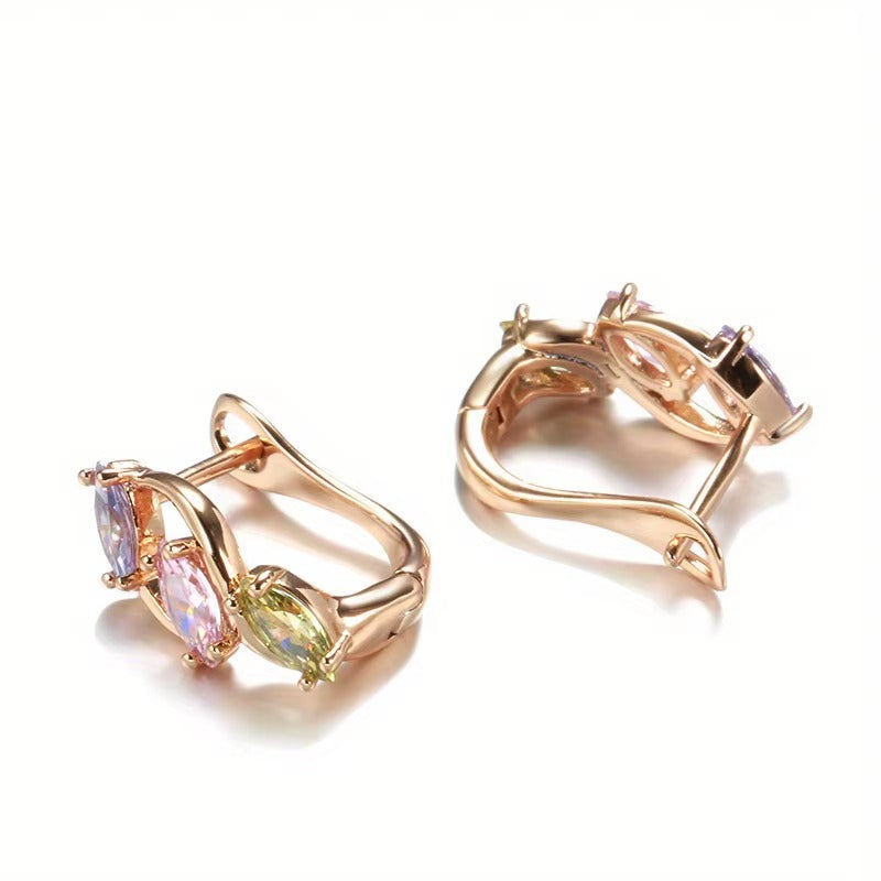 All Awareness – Elegant Colorful Zircon Hoop Earrings | 1+1 Free
