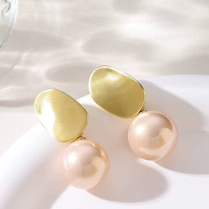 Breast Cancer Awareness | Golden Fresh Water Pearl Earrings  | 1+1 Free Today