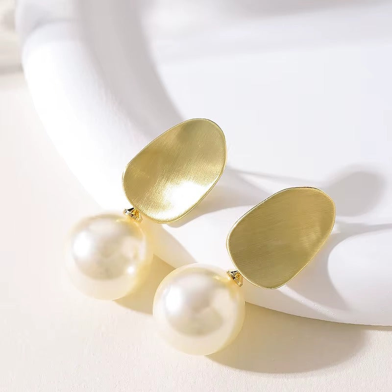 Breast Cancer Awareness | Golden Fresh Water Pearl Earrings  | 1+1 Free Today