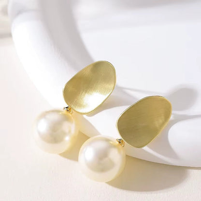 Breast Cancer Awareness | Golden Fresh Water Pearl Earrings  | 1+1 Free Today