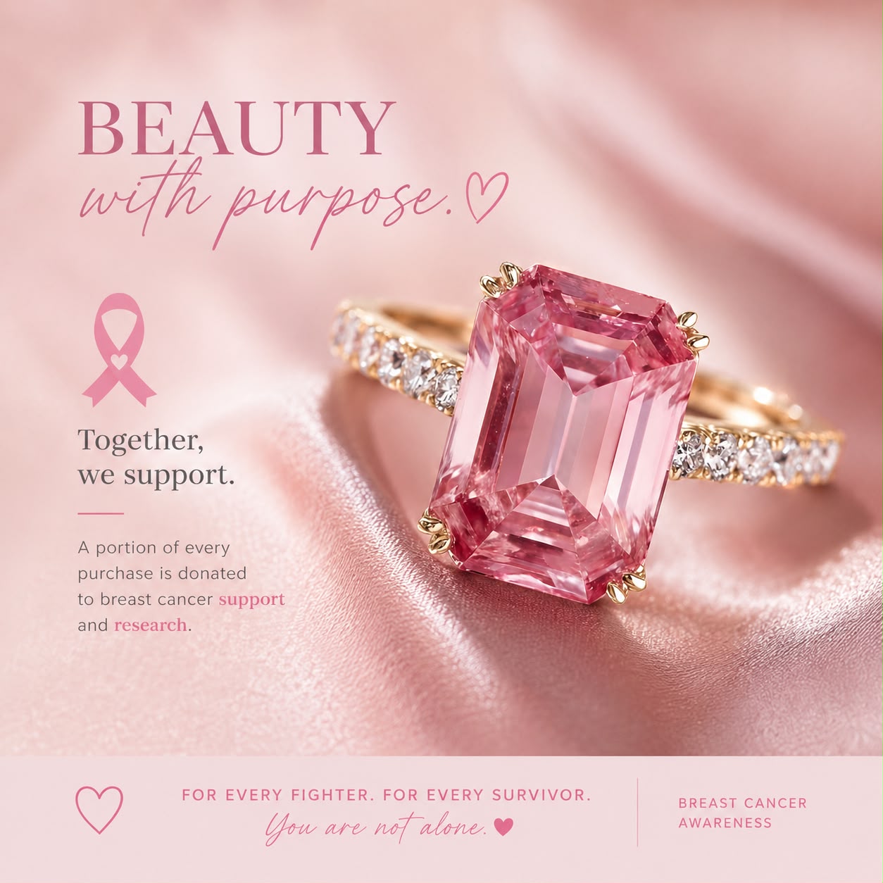 Breast Cancer Awareness | Ribbon Pink Ring