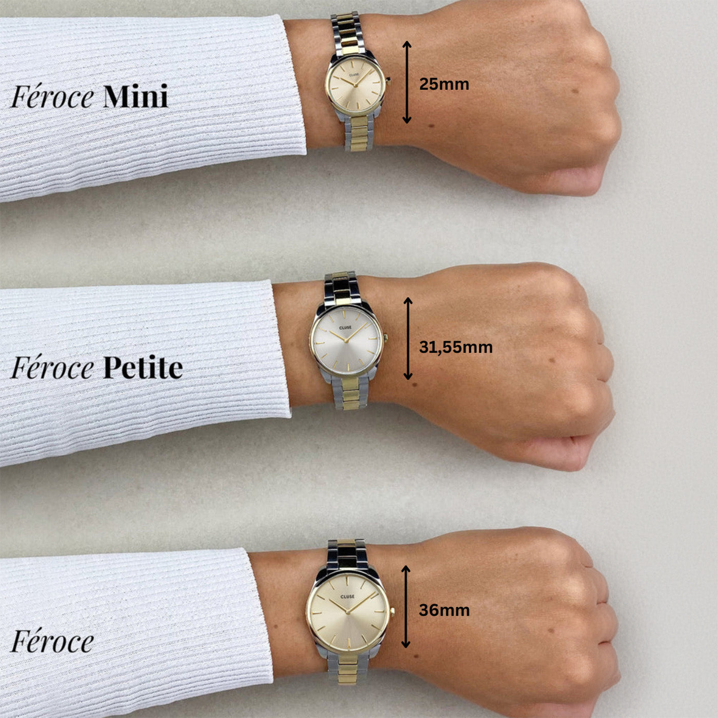 Féroce Mini Watch Steel, Apricot Pearl, Gold Colour