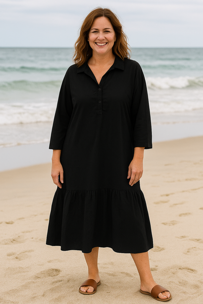 NOÉMIE | Robe mi-boutonnée coupe flatteuse